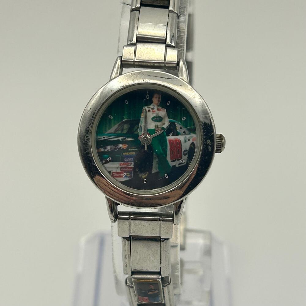 NASCAR Collectible Watch Silver-tone Women’s Watch Working New Battery
